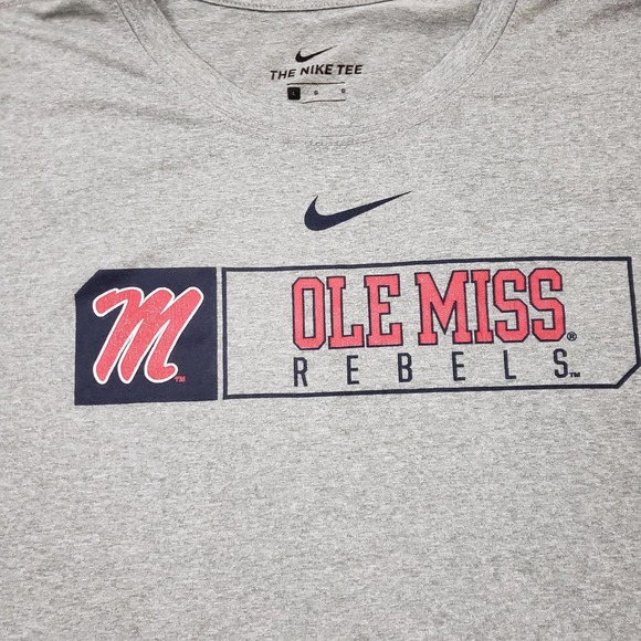 Ole Miss Rebels Shirt Mens Large Gray NCAA Football Nike Dri-FIT Tee Performance - Picture 3 of 9